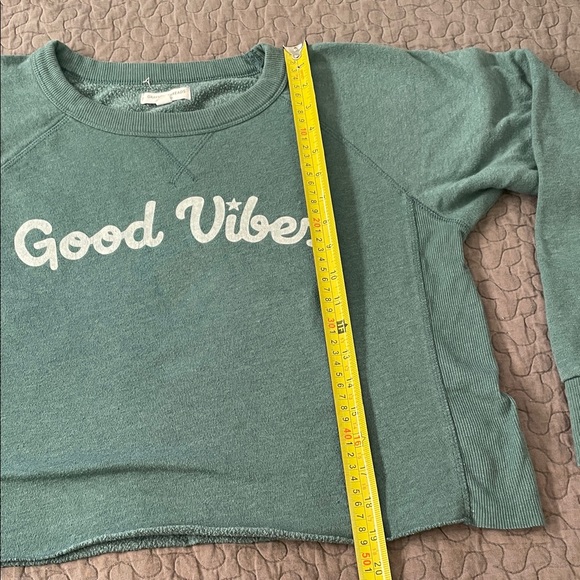 Grayson Threads Teal 'Good Vibes' Crew Neck Sweatshirt - Picture 7 of 7